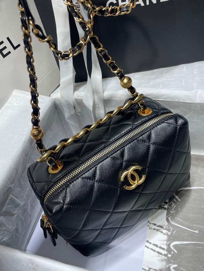 Chanel Sheepskin AS1267 Gold-Tone Metal black