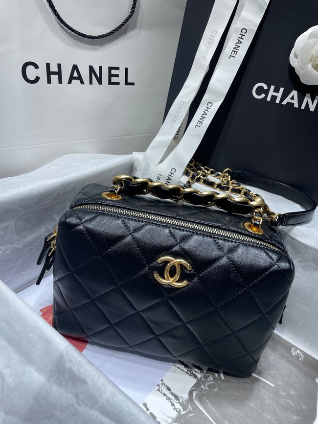 Chanel Sheepskin AS1267 Gold-Tone Metal black