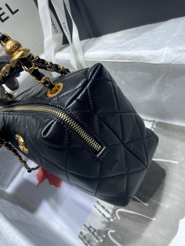 Chanel Sheepskin AS1267 Gold-Tone Metal black