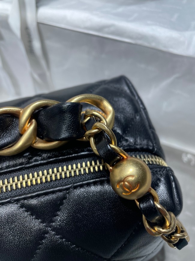 Chanel Sheepskin AS1267 Gold-Tone Metal black