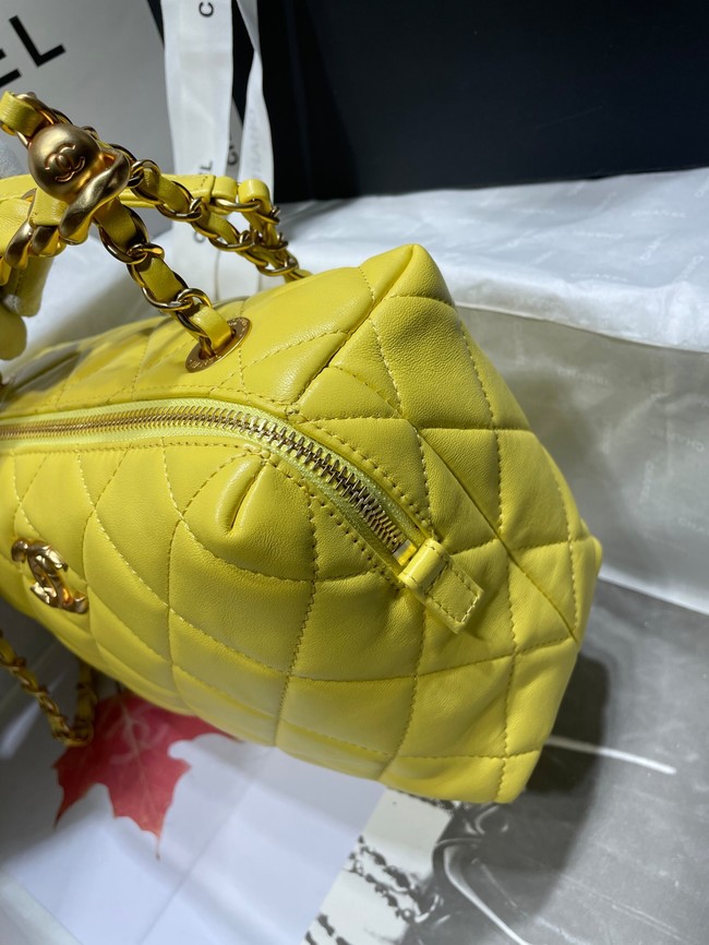 Chanel Sheepskin AS1267 Gold-Tone Metal yellow