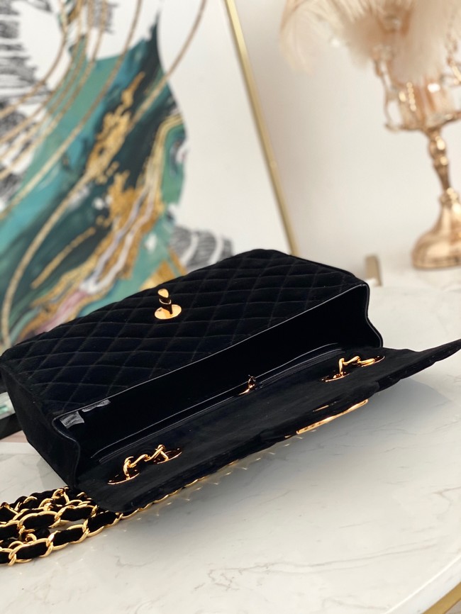 Chanel Velvet FLAP BAG AS8825 black