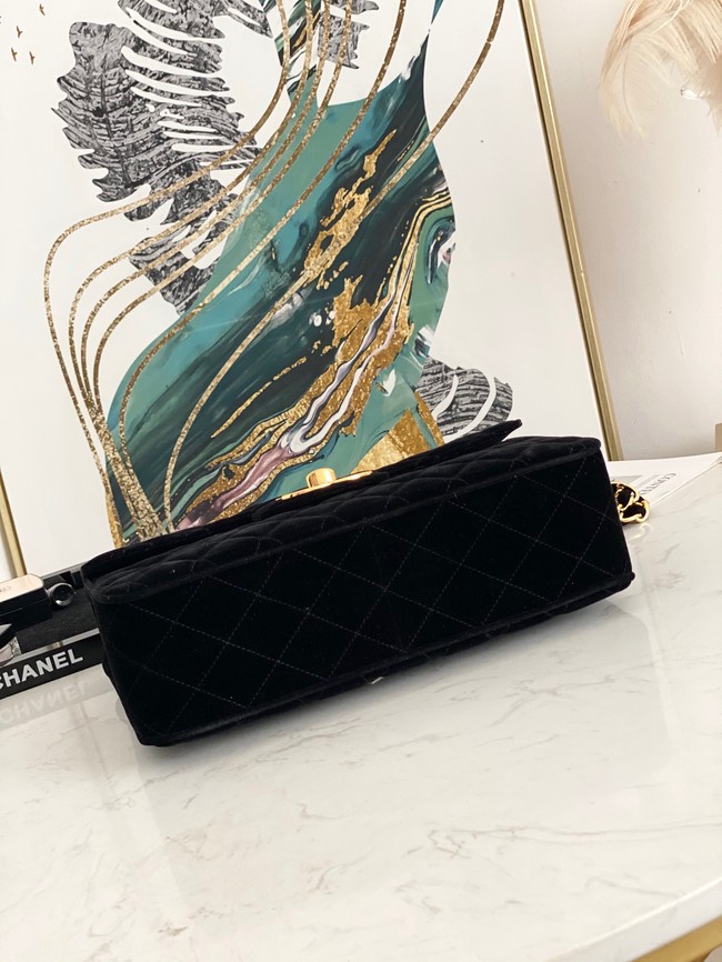 Chanel Velvet FLAP BAG AS8825 black