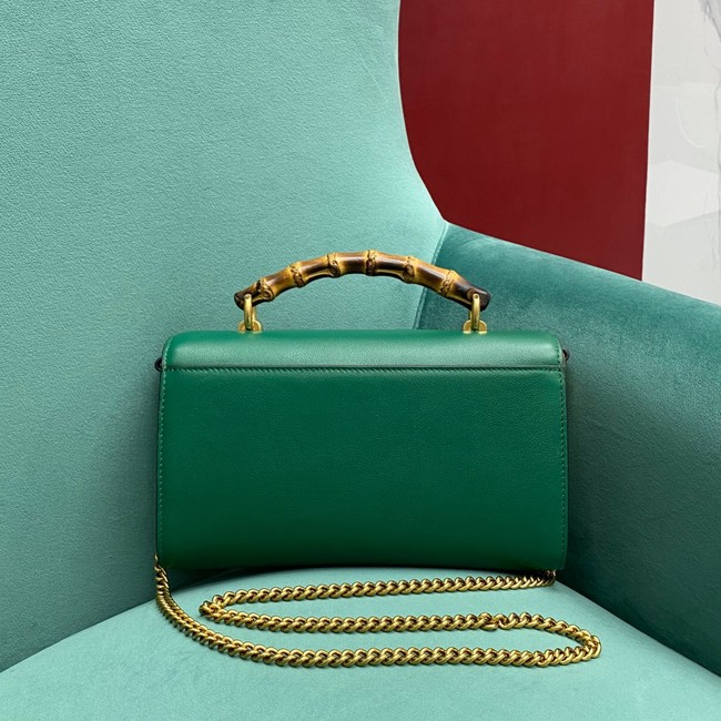 Gucci Small top handle bag with Bamboo 675794 green