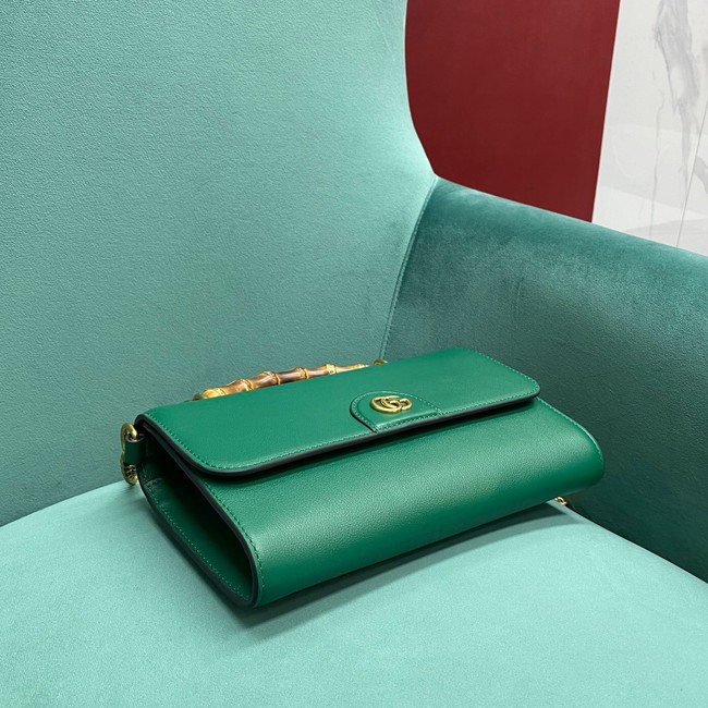 Gucci Small top handle bag with Bamboo 675794 green