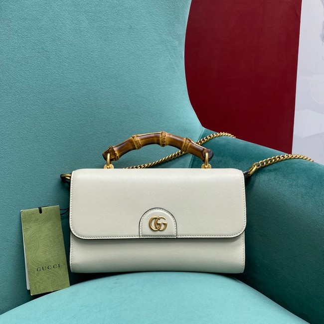 Gucci Small top handle bag with Bamboo 675794 white