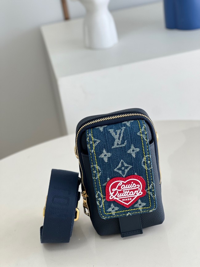 Louis Vuitton FLAP DOUBLE PHONE POUCH M81060 Blue