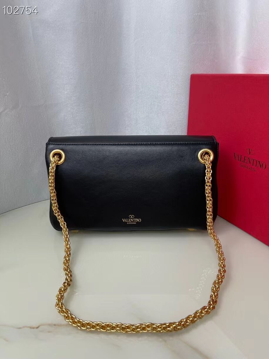 VALENTINO GARAVANI Stud Sign nappa Shoulder Bag NL098 black