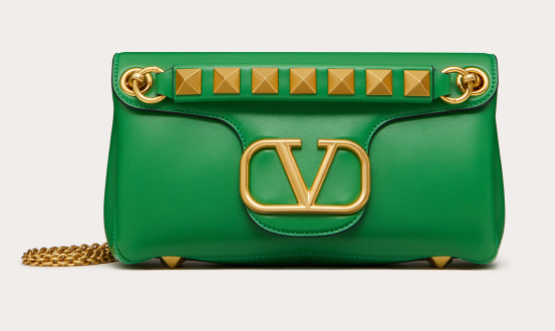 VALENTINO GARAVANI Stud Sign nappa Shoulder Bag NL098 green