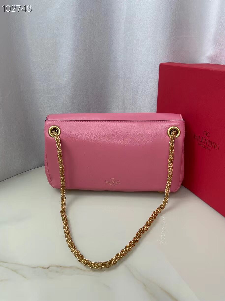 VALENTINO GARAVANI Stud Sign nappa Shoulder Bag NL098 pink