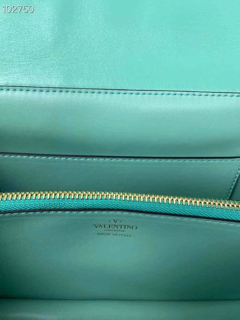 VALENTINO GARAVANI Stud Sign nappa Shoulder Bag NL098 sky blue