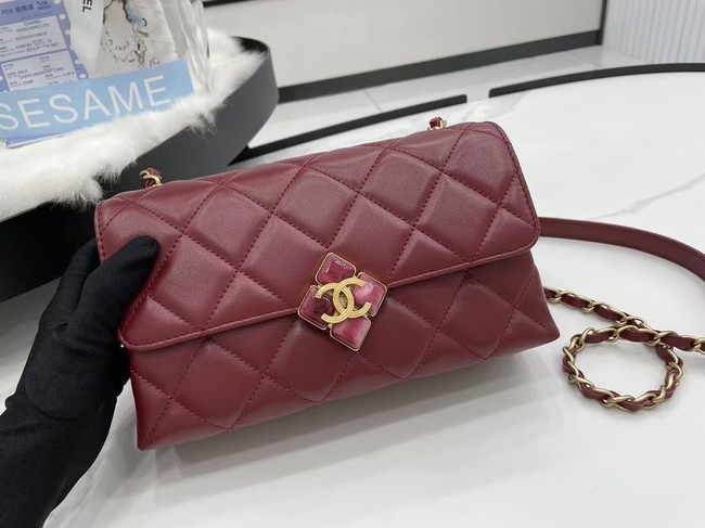 Chanel Flap Lambskin Shoulder Bag AS2557 Burgundy