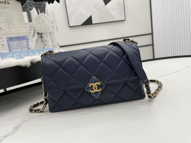 Chanel Flap Lambskin Shoulder Bag AS2557 dark blue