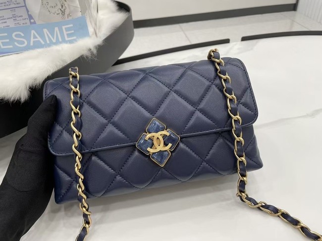 Chanel Flap Lambskin Shoulder Bag AS2557 dark blue