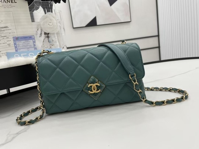 Chanel Flap Lambskin Shoulder Bag AS2557 green