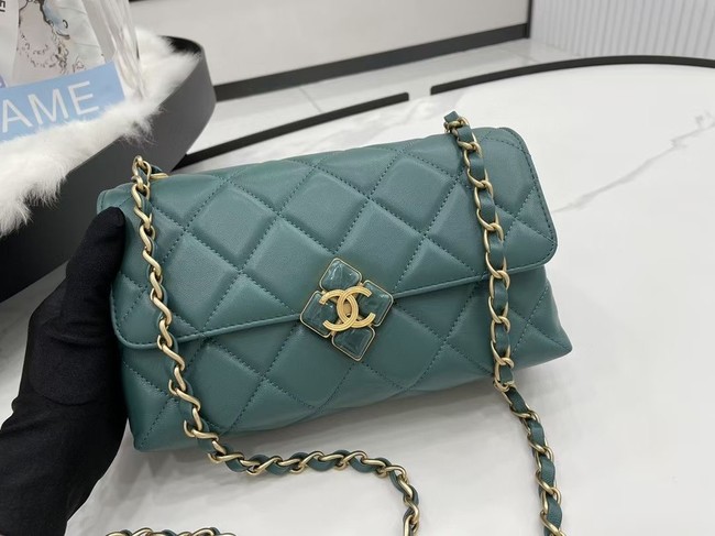 Chanel Flap Lambskin Shoulder Bag AS2557 green