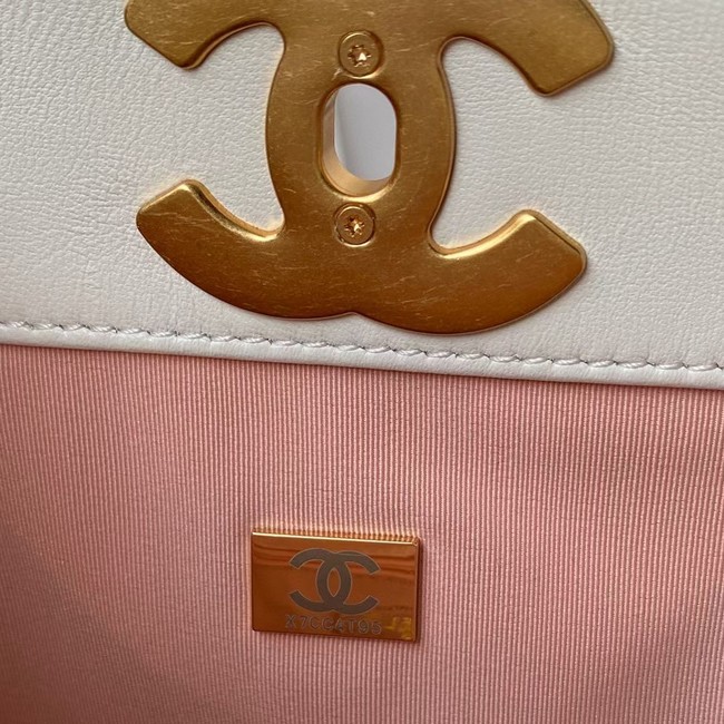 Chanel Lambskin Shoulder Bag AS2977 white