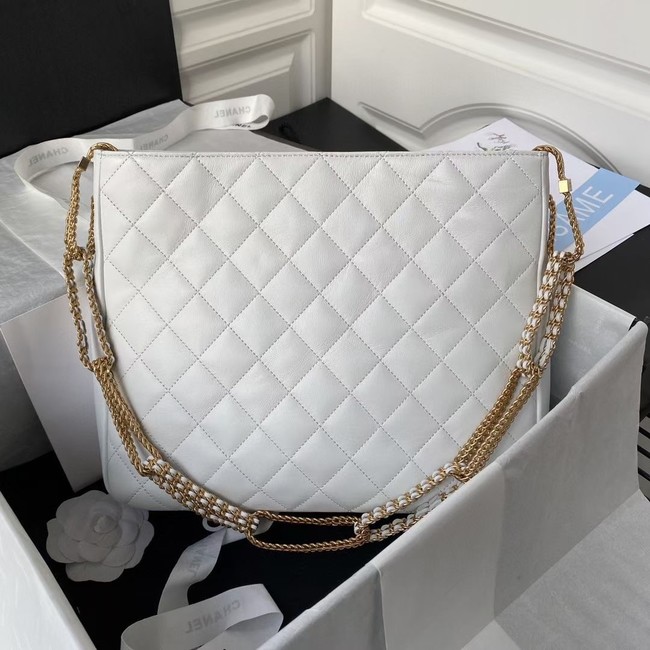 Chanel Lambskin Shoulder Bag AS2977 white