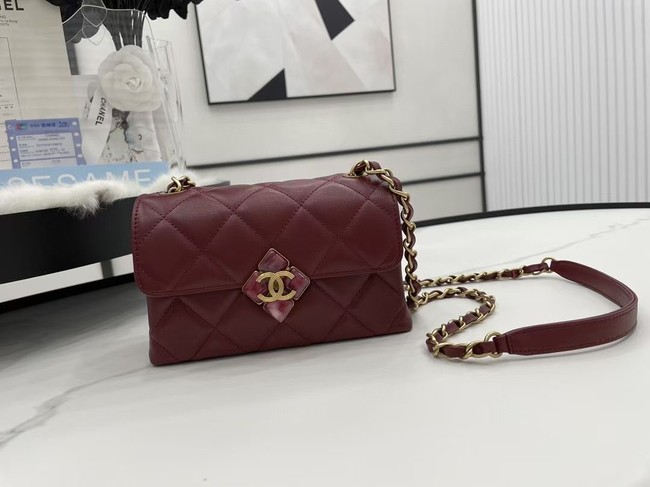 Chanel Flap Lambskin Shoulder Bag AS2556 Burgundy