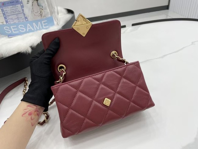 Chanel Flap Lambskin Shoulder Bag AS2556 Burgundy