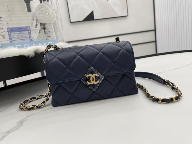 Chanel Flap Lambskin Shoulder Bag AS2556 dark blue