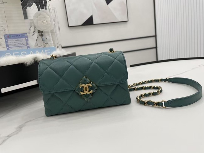 Chanel Flap Lambskin Shoulder Bag AS2556 green