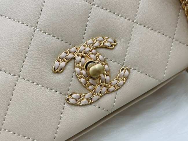 Chanel Flap Lambskin Shoulder Bag AS2975 cream