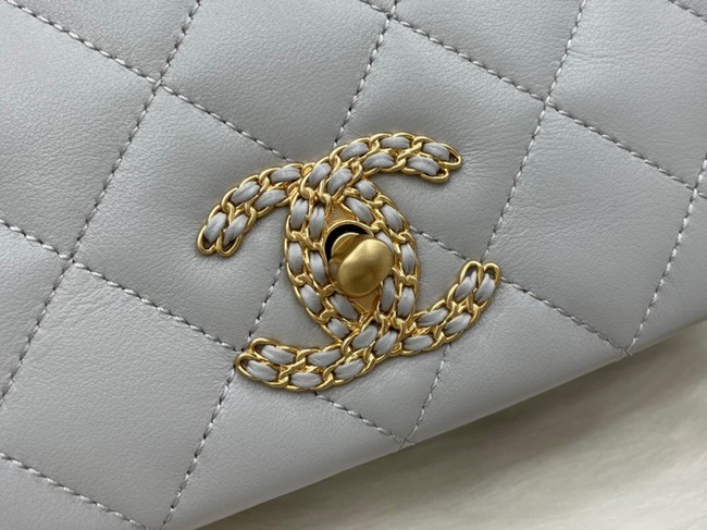 Chanel Flap Lambskin Shoulder Bag AS2975 light gray