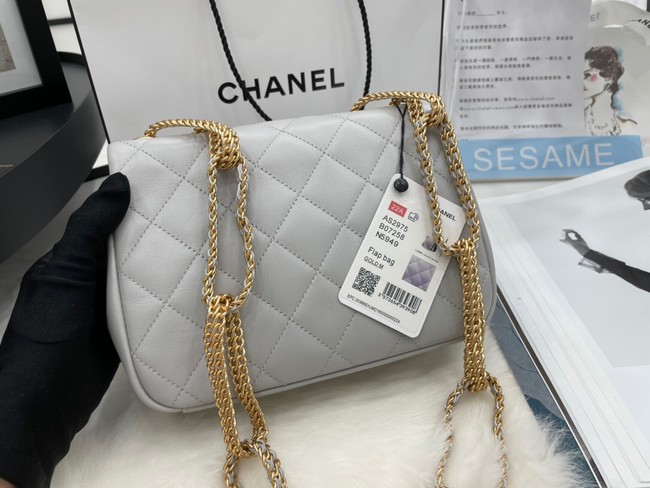 Chanel Flap Lambskin Shoulder Bag AS2975 light gray