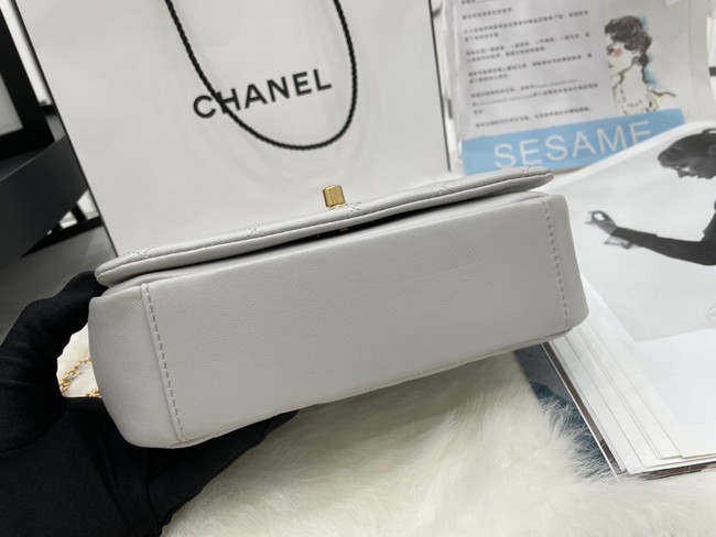 Chanel Flap Lambskin Shoulder Bag AS2975 light gray