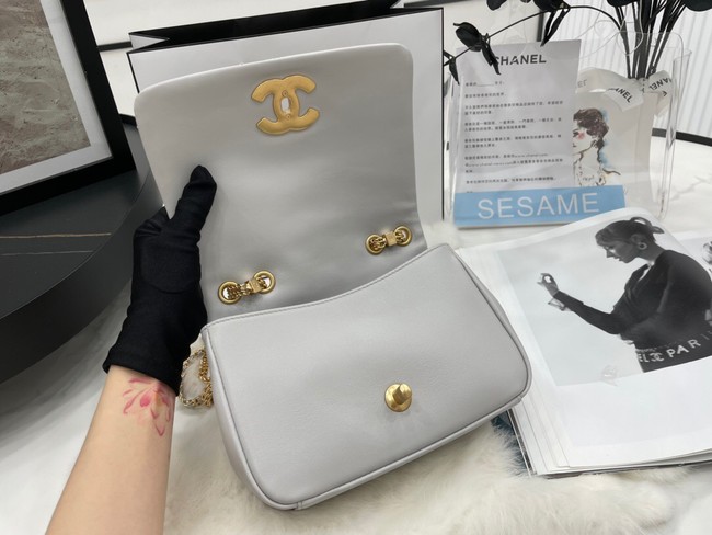 Chanel Flap Lambskin Shoulder Bag AS2975 light gray