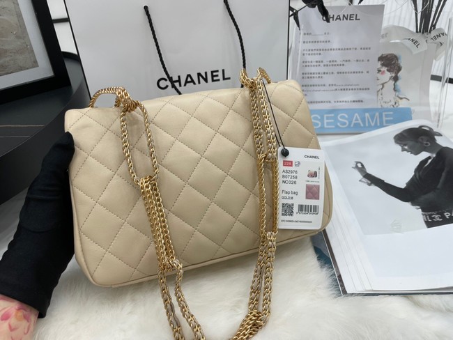 Chanel Flap Lambskin Shoulder Bag AS2976 cream