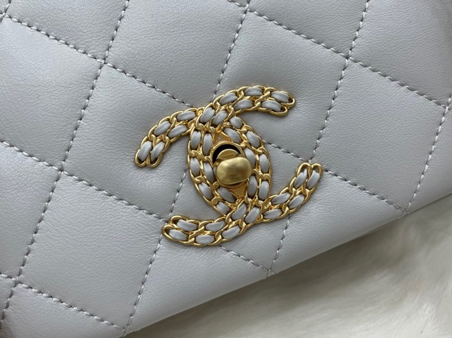 Chanel Flap Lambskin Shoulder Bag AS2976 light gray