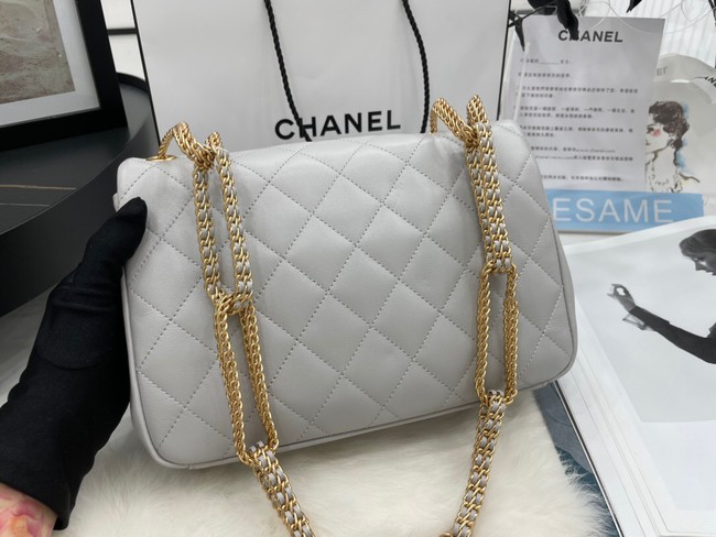 Chanel Flap Lambskin Shoulder Bag AS2976 light gray