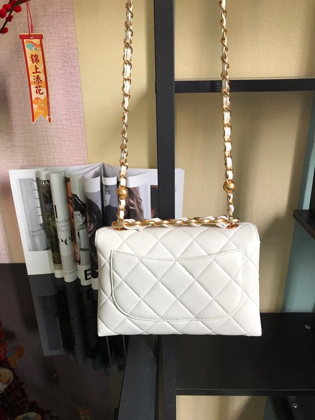 Chanel Flap Lambskin Shoulder Bag AS3011 white