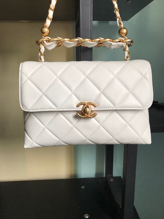 Chanel Flap Lambskin Shoulder Bag AS3011 white