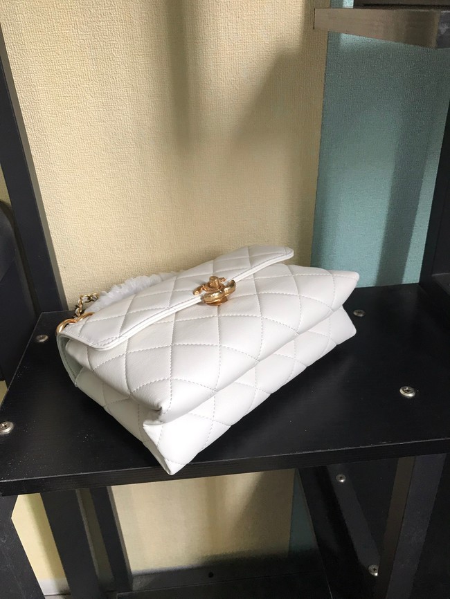 Chanel Flap Lambskin Shoulder Bag AS3011 white