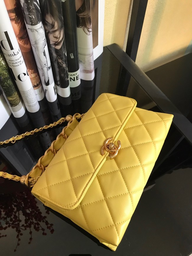 Chanel Flap Lambskin Shoulder Bag AS3011 yellow