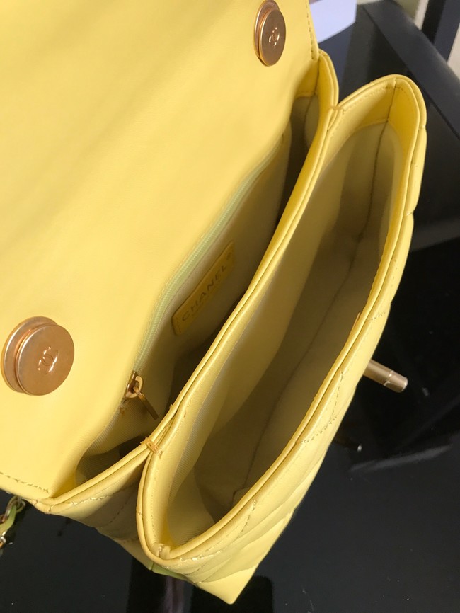 Chanel Flap Lambskin Shoulder Bag AS3011 yellow