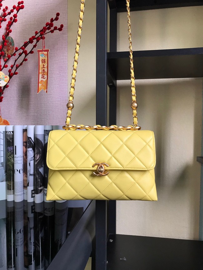 Chanel Flap Lambskin Shoulder Bag AS3011 yellow