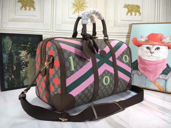 Gucci GG carnation print duffle bag 681133 brown