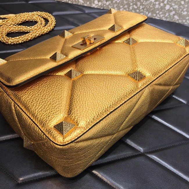 VALENTINO GARAVANI Grained Calfskin Shoulder Bag 2B0I60 gold