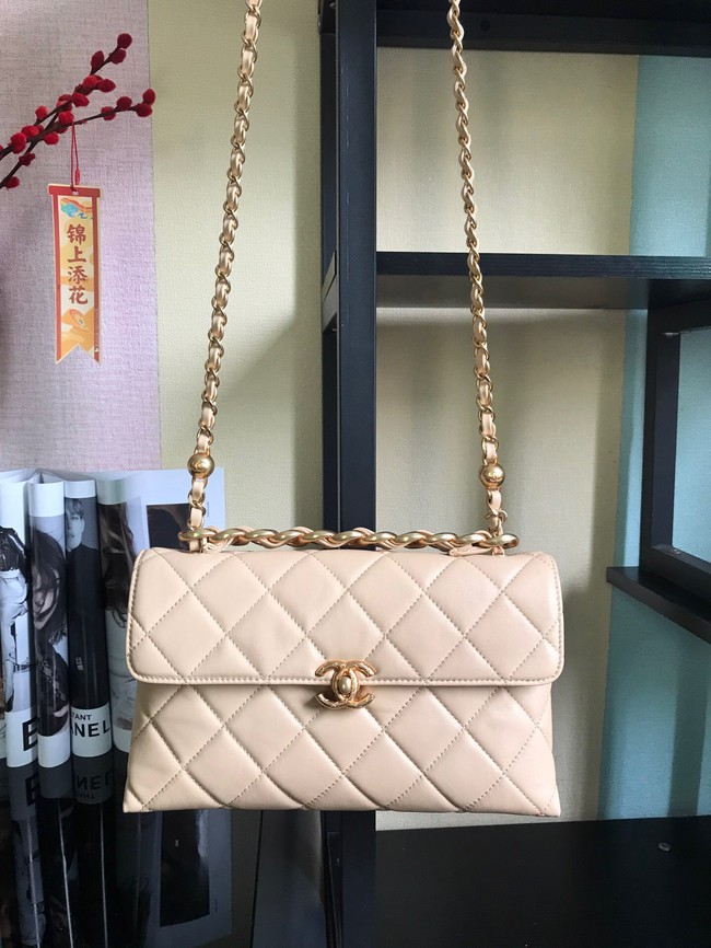 Chanel Flap Lambskin Shoulder Bag AS1267 cream