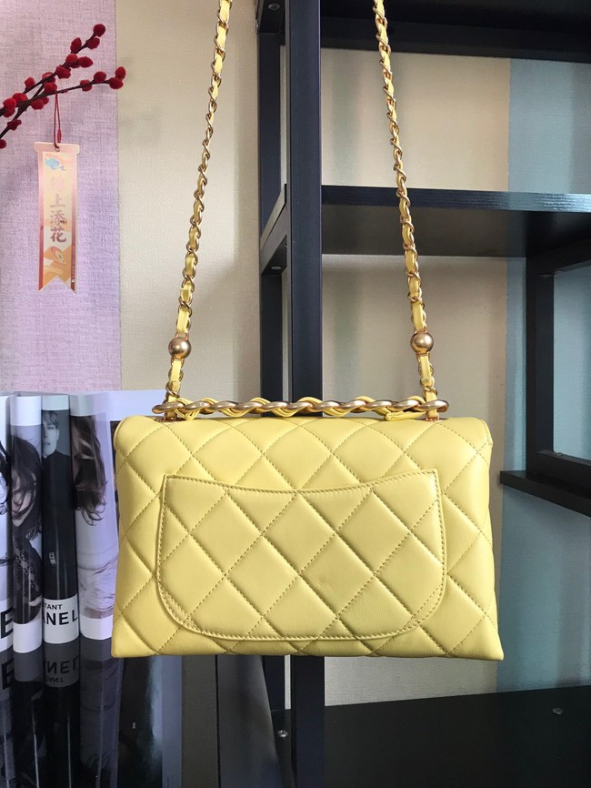 Chanel Flap Lambskin Shoulder Bag AS1267 yellow