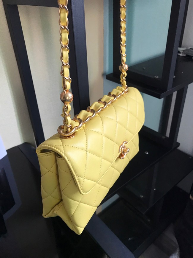 Chanel Flap Lambskin Shoulder Bag AS1267 yellow