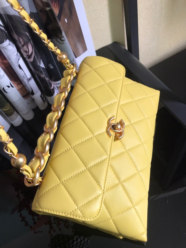 Chanel Flap Lambskin Shoulder Bag AS1267 yellow