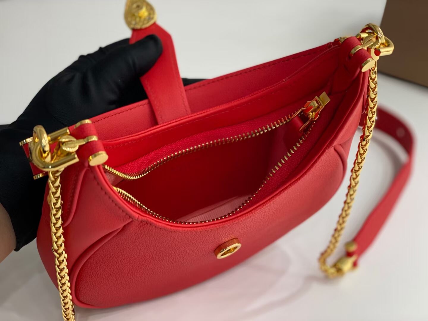 BVLGARI Shoulder Bag Calfskin Leather B281632 RED