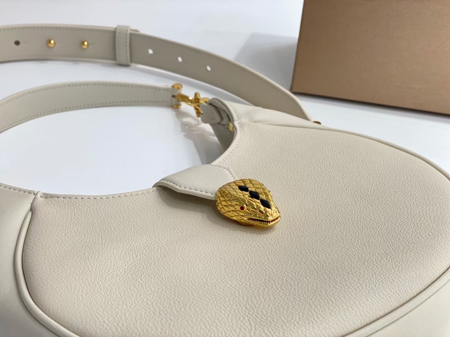 BVLGARI Shoulder Bag Calfskin Leather B281640 white