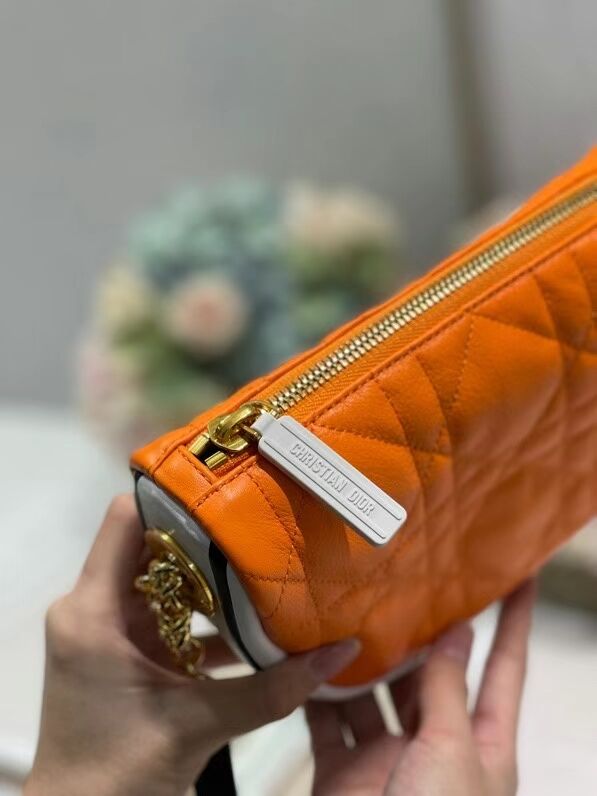 DIOR Shoulder Bag Cannage Lambskin C0617 orange