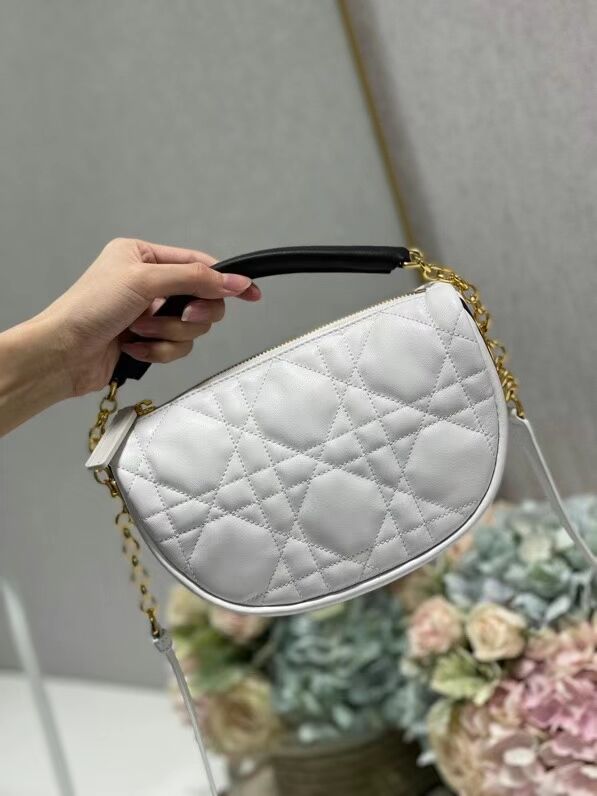 DIOR Shoulder Bag Cannage Lambskin C0617 white